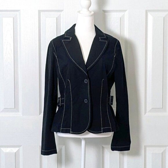 ANN TAYLOR LOFT Women's Medium Weight Buttoned Jacket  Size 10  Black - Picture 1 of 6